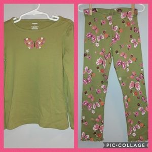 Gymboree Butterfly Girl Outfit Top Print Leggings